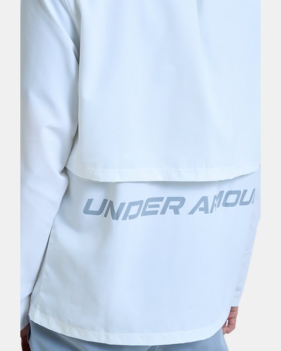 男士UA Storm Run外套 in White image number 3